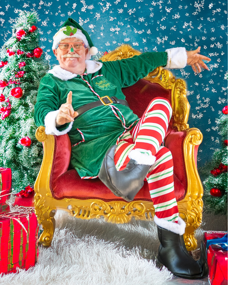 Alabaster on Santa's Throne